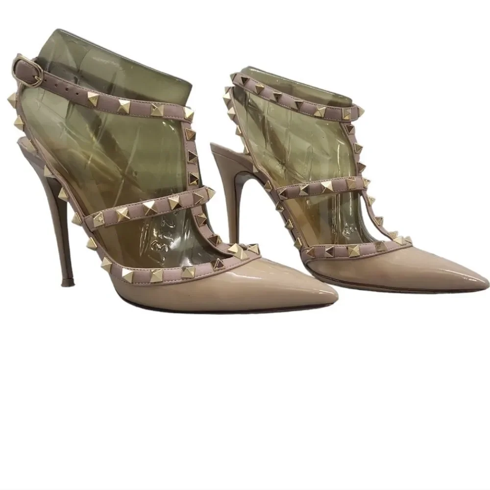 VALENTINO Nude Rockstud Cages Pump‎ 100mm Size 39